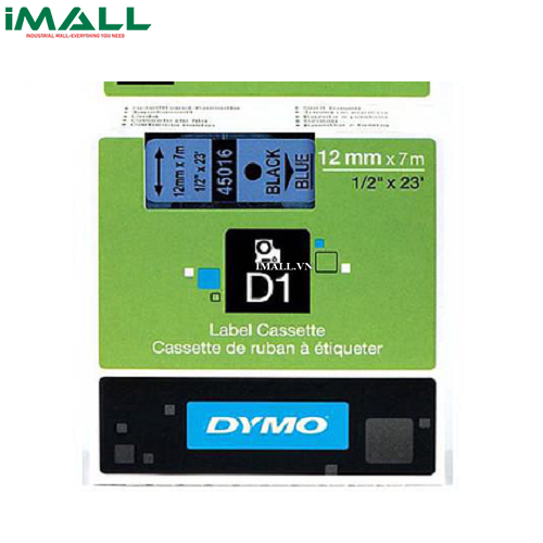 Tem nhãn D1 chữ đen trên nền xanh dương DYMO 63020704 (12mm x 7m)