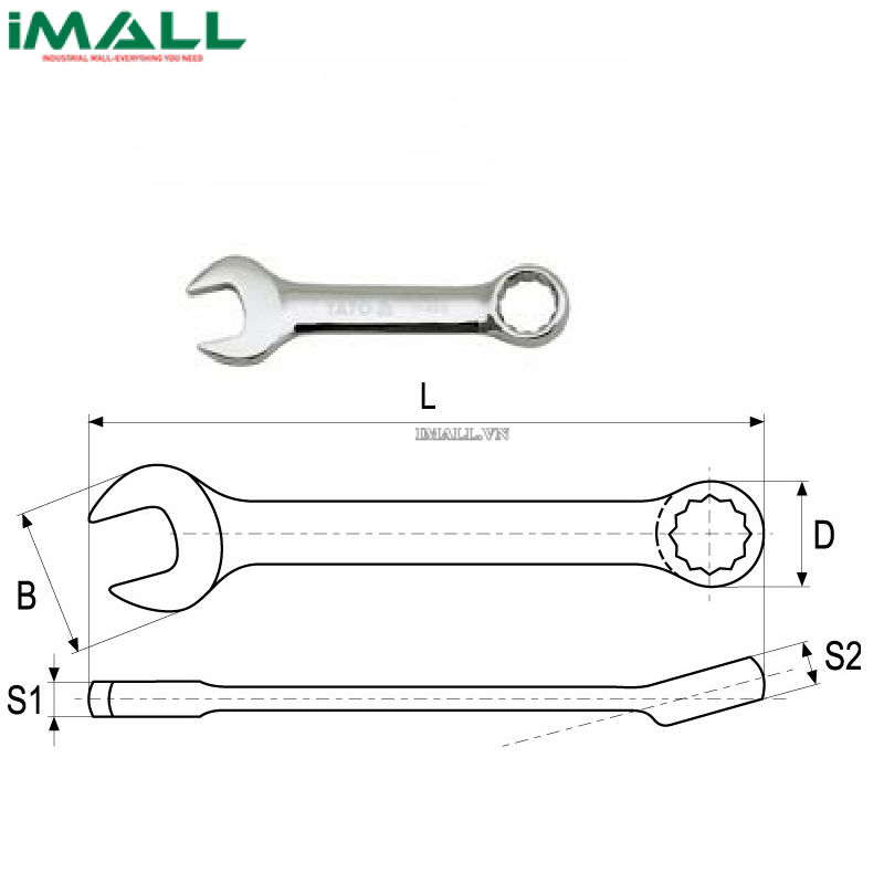Cờ lê vòng miệng loại ngắn Yato YT-4909 (16mm)