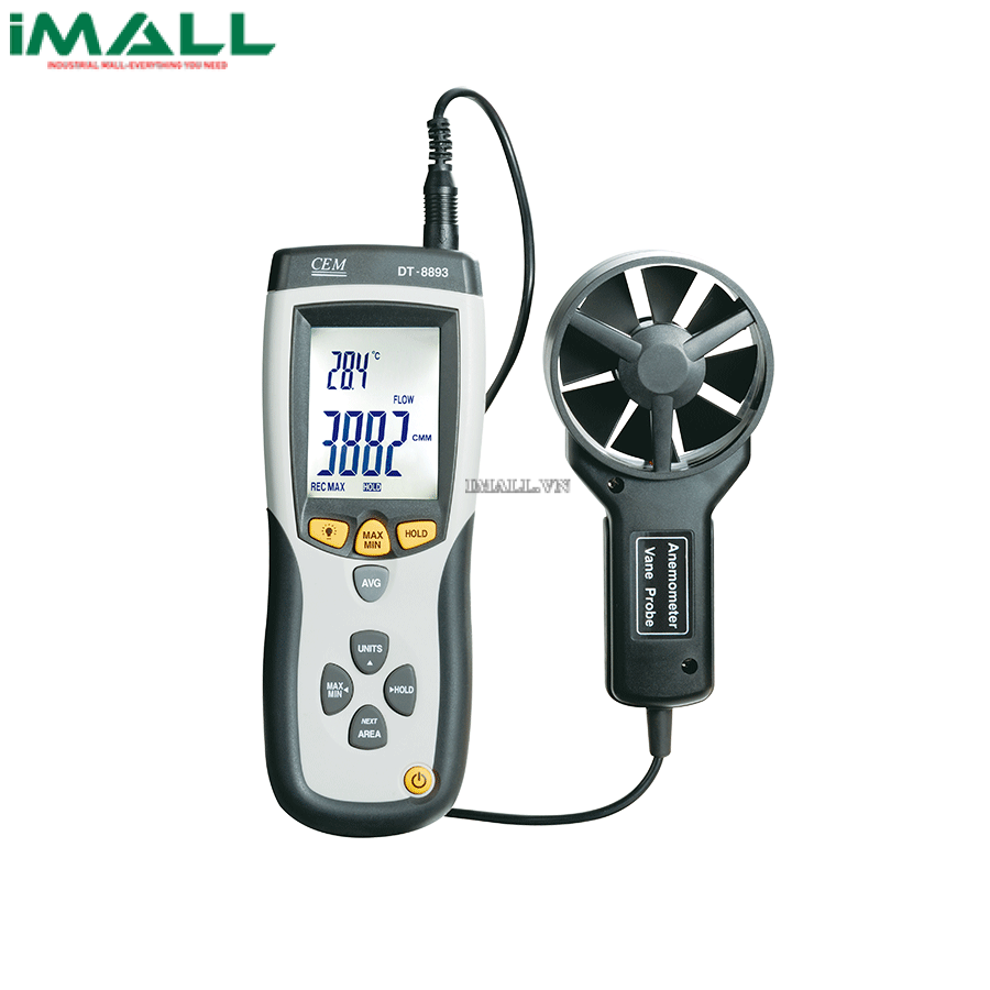 Máy đo lưu lượng, tốc độ gió, nhiệt độ CEM DT-8893 (0.4~30ms, -10~60ºC)