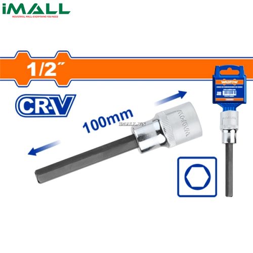 Đầu tuýp 1/2" ra đầu vít lục giác dài 12x100mm Wadfow WSC5207