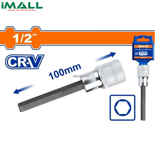 Đầu tuýp 1/2" ra đầu vít lục giác dài 14x100mm Wadfow WSC5208