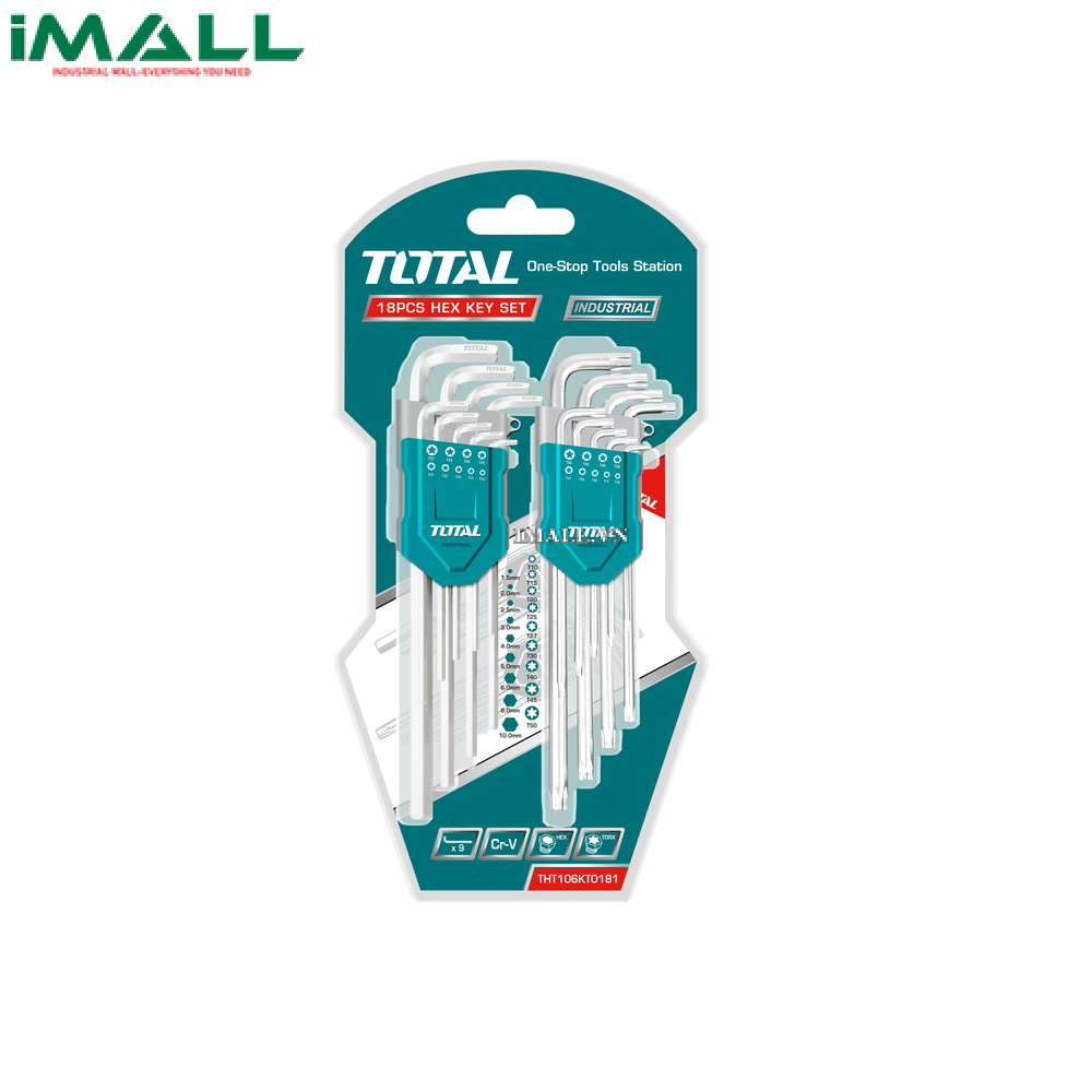 Bộ lục giác bằng và lục giác bông 18 chi tiết Total THT106KT0181