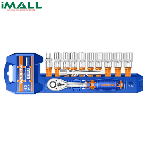 Bộ 12 chi tiết tay vặn đầu tuýp 1/4" Wadfow WST4212