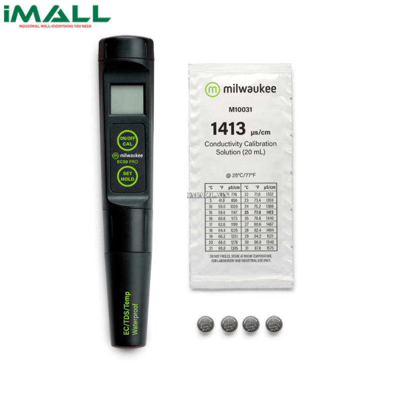 Bút đo EC/TDS/nhiệt độ Milwaukee EC59 (Pro) (3999 µS/cm; 2000 ppm; 0.0~60.0°C)