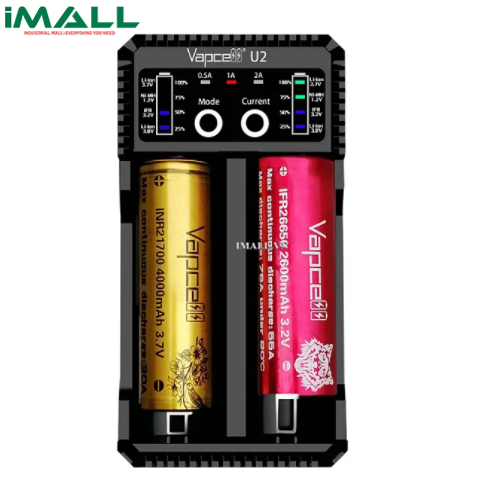 SẠC PIN ĐÔI THÔNG MINH VAPCELL U2 DÒNG SẠC NHANH 2A