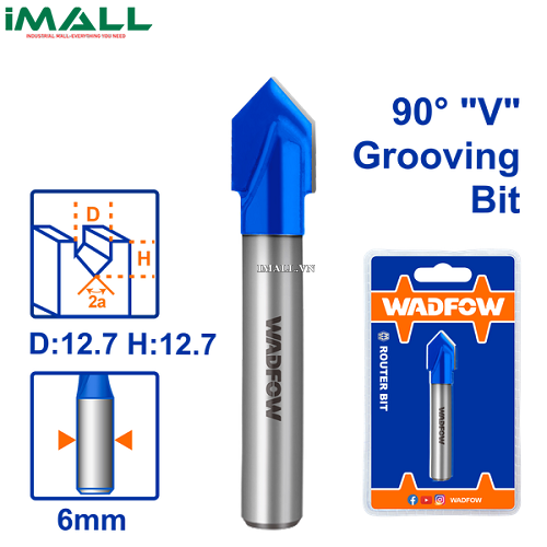 Mũi phay gỗ cắt rãnh V 6x6.8mm Wadfow WRG2402