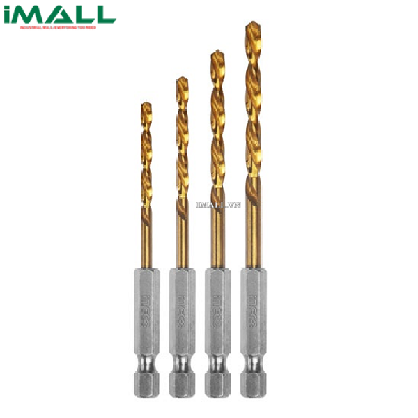 Bộ 4 mũi khoan kim loại HSS (1.5-4mm) INGCO AKD1401