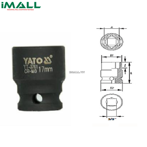 Khẩu rời Yato YT-3751 (3/8", 7mm)