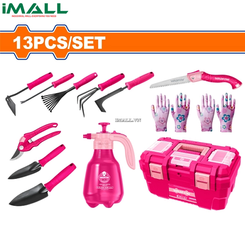 Bộ 13 món dụng cụ làm vườn (hồng) Wadfow WHS5413