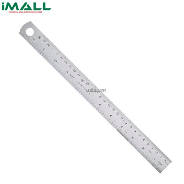 Thước inox type D, vạch chia mm/inch trên dưới VOGEL 1019040030 (300mm)