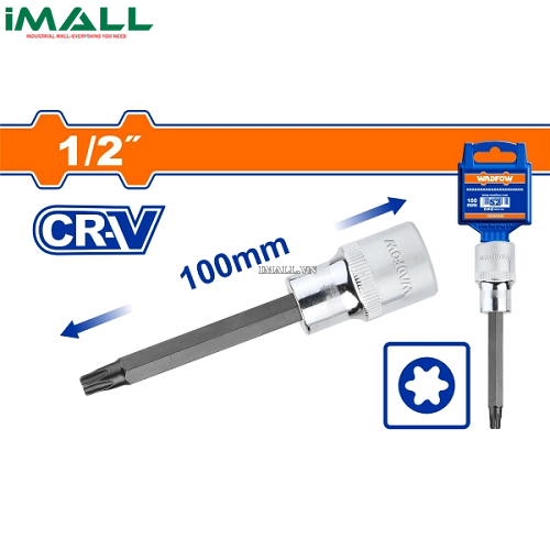 Đầu tuýp 1/2" ra đầu vít lục giác sao dài T55x100mm Wadfow WSC5218