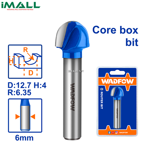 Mũi phay gỗ đầu tròn 6x6x6.4mm Wadfow WRG8401