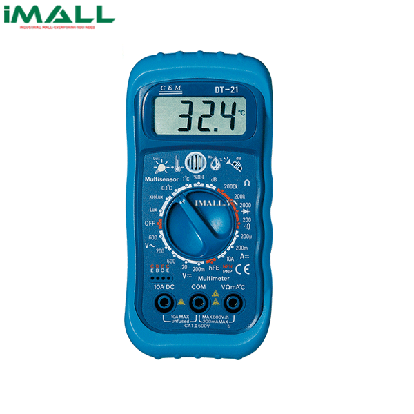 Máy đo đa chỉ tiêu môi trường CEM DT-21 (600V,10A,2MΩ,1300℃,20,000Lux,100dB)