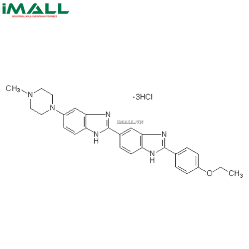 Hóa chất Bisbenzimide H 33342 Fluorochrome, Trihydrochloride (C₂₇H₂₈N₆O · 3HCl, Alu drum 100 mg) Merck 382065-100MG US1382065-100MG