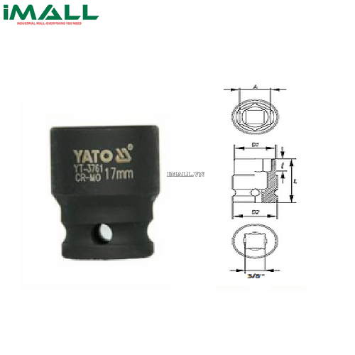 Khẩu rời Yato YT-3759 ( 3/8", 15mm)