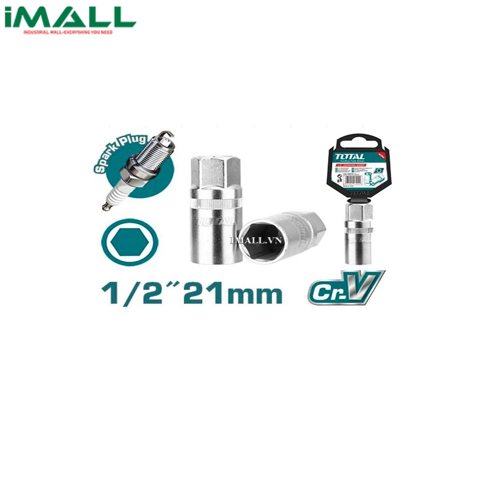 Đầu tuýp lục giác mở bugi xe máy 1/2" (21mm) Total THSPS12216