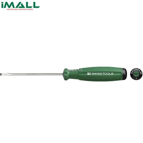 Tua Vít Dẹp 3.5mm Rainbow Xanh Lá Cây dài 180mm PB Swiss Tools PB 8100.1-90 GR