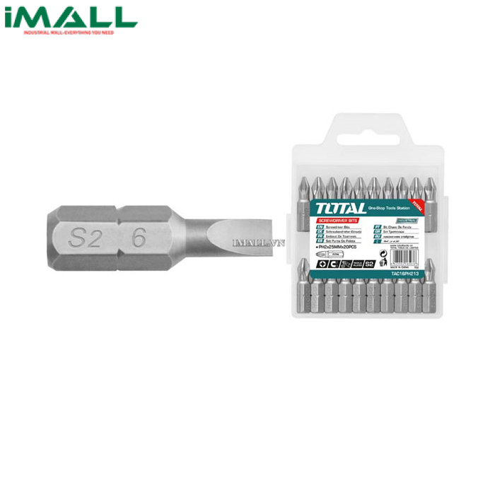 Bộ mũi vít dẹp 20 chi tiết Total TAC16SL413