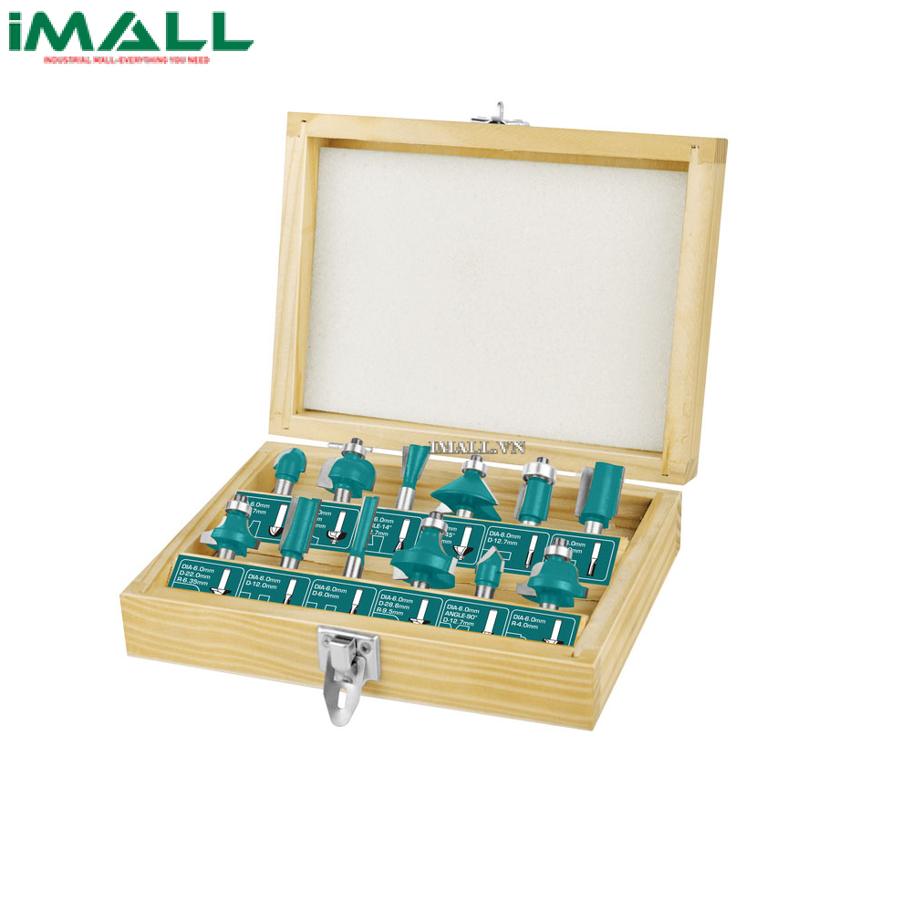 Bộ mũi phay gỗ 6mm 12 chi tiết Total TACSR0121
