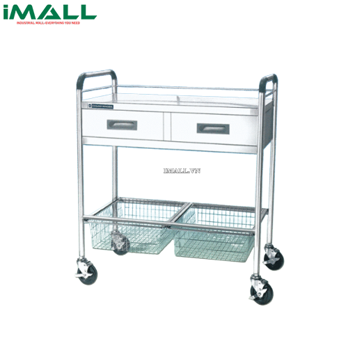 Xe đẩy bằng thép không gỉ (2 Ngăn & 2 Giỏ, 2 Kệ) SciLab C9.4232
