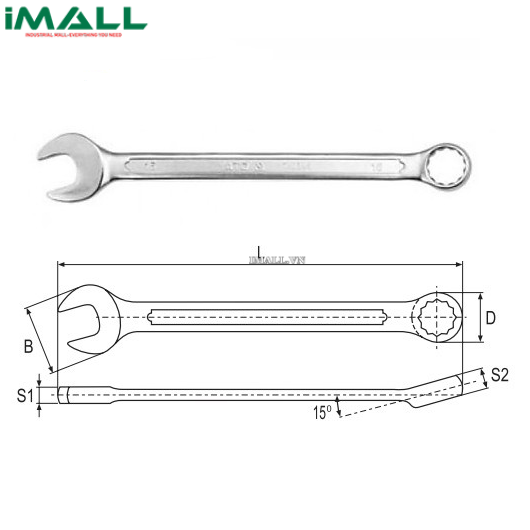 Cờ lê vòng miệng hệ mét Yato YT-0343 (14mm)