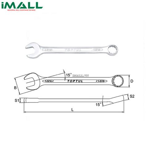 Cờ lê vòng miệng hệ inch 11/32" Toptul ACEB1111