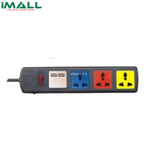 Ổ cắm kéo dài đa năng LiOA 4D32NUSB (Có 2 cổng sạc USB)