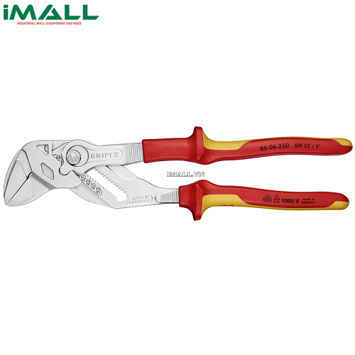 Kìm Mỏ Lết Cách điện 1000V (250mm, Ø52mm) Knipex 86 06 250