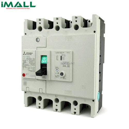 Cầu dao chống giật (ELCB) Mitsubishi NV250-SV 4P 200A (36kA 1.2.500mA)