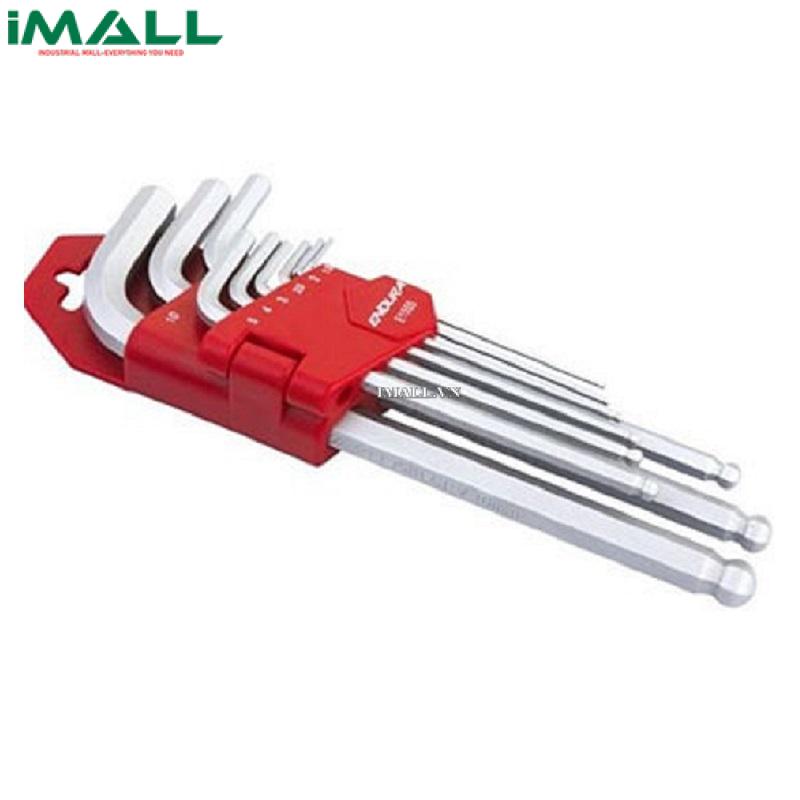 Bộ lục giác bi 9 cây hệ mét ENDURA E1555 (1.5-10mm)