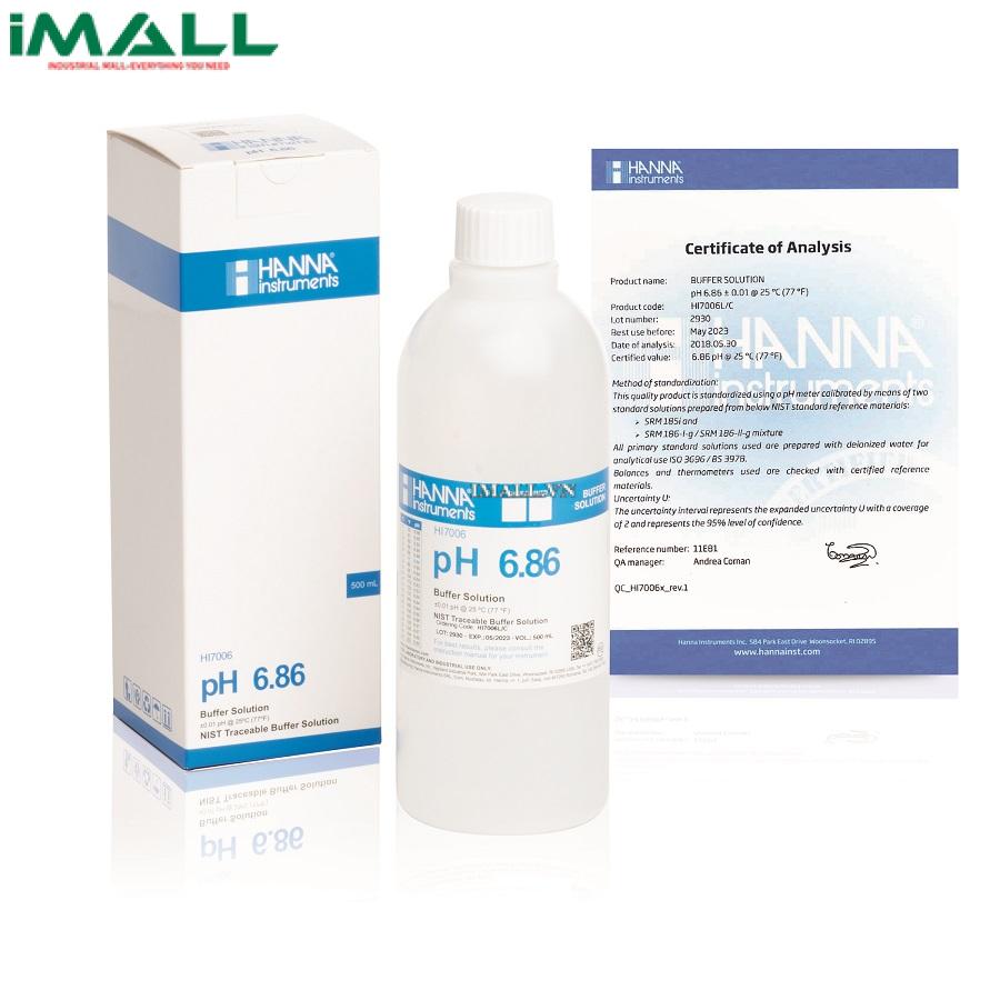 Dung Dịch Hiệu Chuẩn pH 6.86 HANNA HI7006L (Chai 500mL)