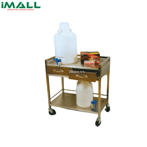 Xe đẩy bằng thép không gỉ (2 Ngăn kéo & 2 Kệ, 75×45×h90cm) SciLab SL.Car7033