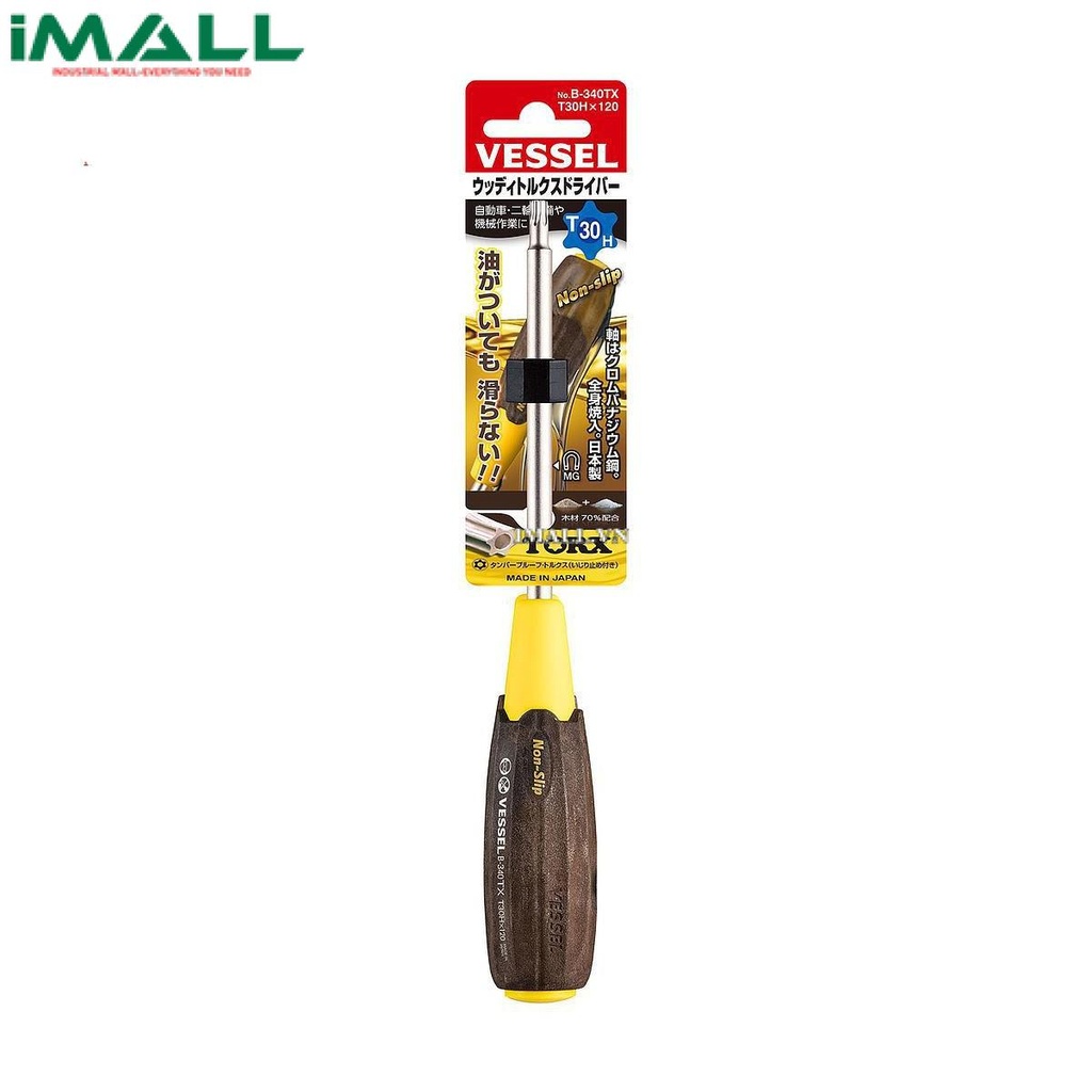 Tô vít hoa thị tay cầm gỗ Vessel B-340TX (T30H x 120)