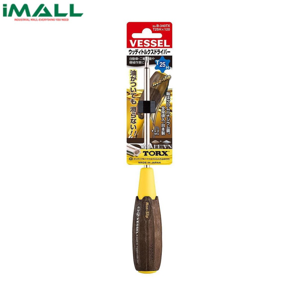 Tô vít hoa thị tay cầm gỗ Vessel B-340TX (T25H x 120)