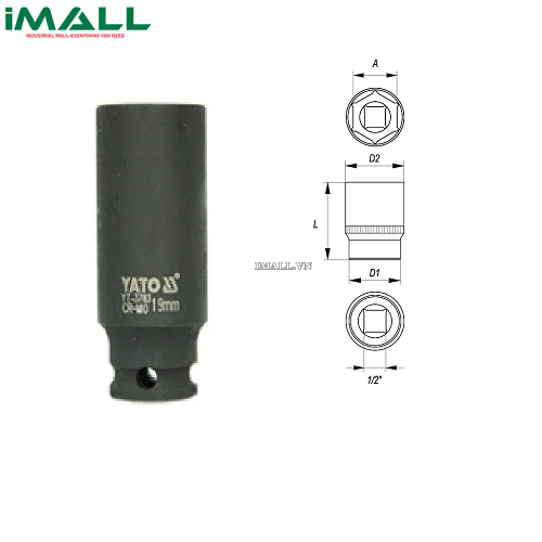 Khẩu rời dài Yato YT-3779 (3/8", 15mm)