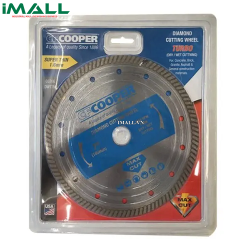 Lưỡi cắt kim cương Turbo 180×1.6×22.2 mm CFCooper DWT7M