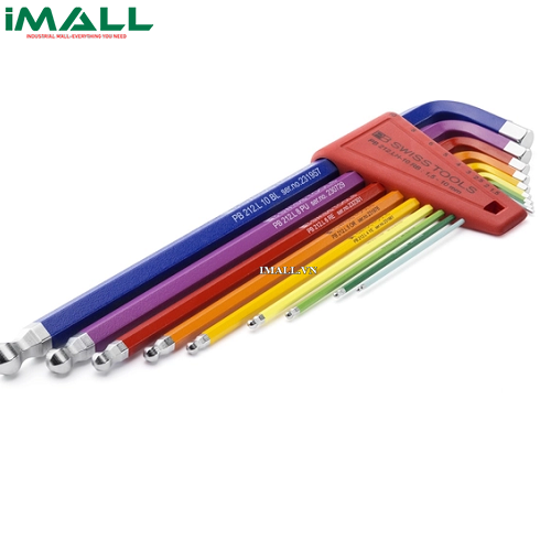 Bộ Lục Giác Màu Rainbow 212.LH-10 RB Đầu Bi 9 Cây 1.5-10mm PB Swiss Tools PB 212.LH-10 RB