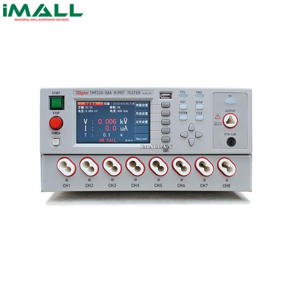 Máy kiểm tra Hipot Tonghui TH9320-S8A (0.05~5.00kV; DC: 0.05~6.00kV)