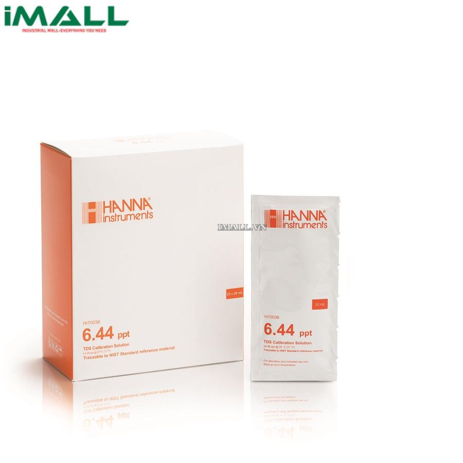 Dung Dịch Hiệu Chuẩn TDS 6.44 g/L (ppt) HANNA HI70038P (Hộp 25 gói 20mL)
