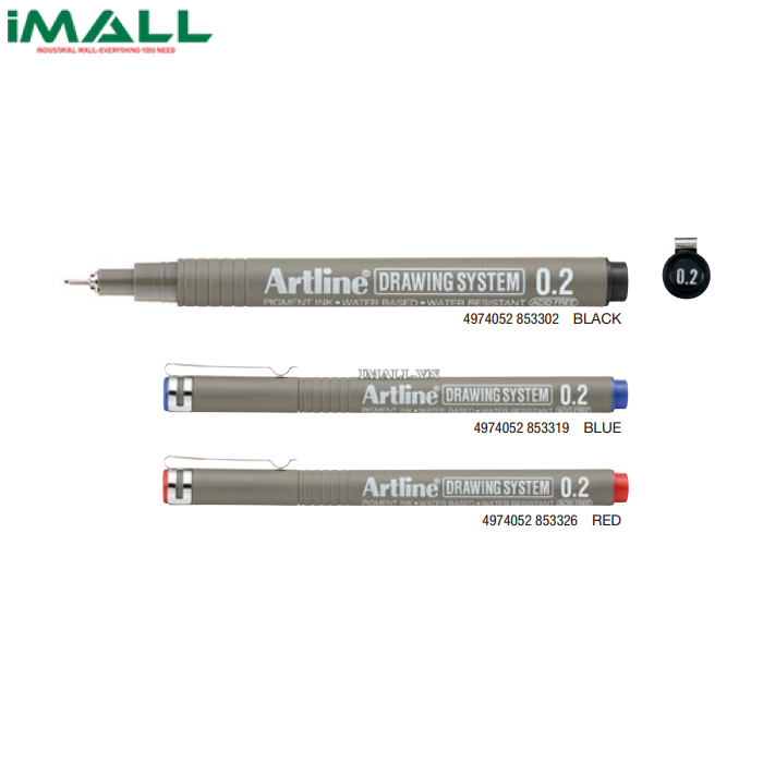 Bút lông kim màu đỏ Artline Drawing System EK-232N (0.2mm)