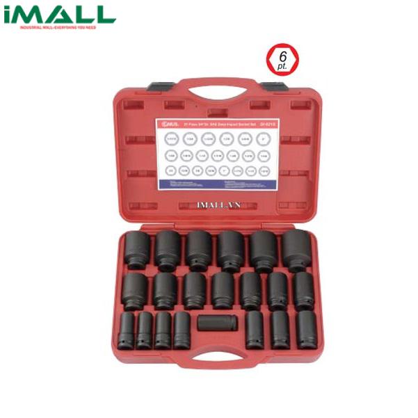 Bộ Khẩu Loại Dài Dùng Cho Súng 3/4" GENIUS DI-621S (21 Chiếc 3/4"~2")