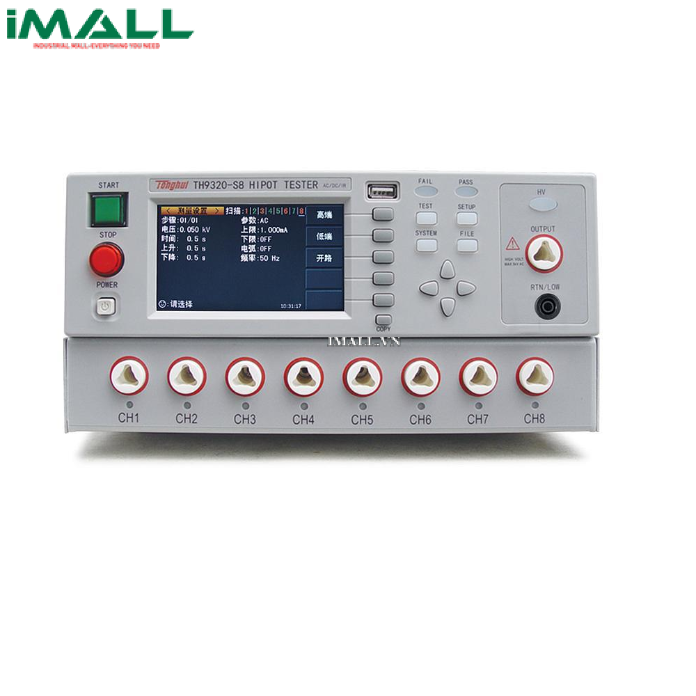 Máy kiểm tra Hipot Tonghui TH9320-S8 (AC: 0.05 —5.00kV; DC: 0.05 —6.00kV)