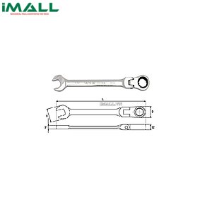 Cờ lê vòng miệng tự động lắc léo Yato YT-0280 (19mm)