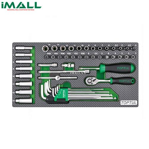 Bộ dụng cụ 1/4": 50 chi tiết có khay nhựa 50PCS 3/8" TOPTUL GEA5004