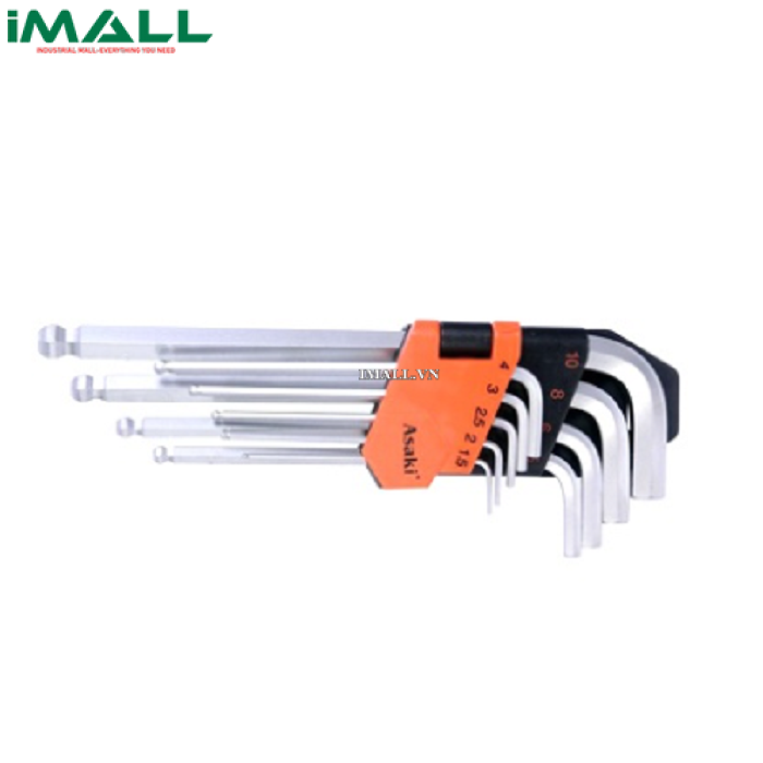 Bộ lục giác bi xi mờ 9 cây (1.5-10mm) Asaki AK-0409