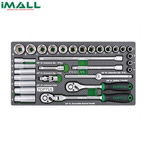 Bộ dụng cụ 3/8": 30 chi tiết có khay nhựa 30PCS 3/8" TOPTUL GEA3005
