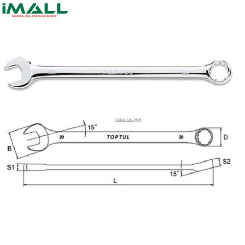 Cờ lê đầu vòng miệng 1/4" Toptul ACAA0808