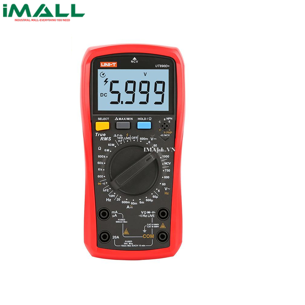 Đồng hồ vạn năng UNI-T UT890D+ (1000V, 20A, True RMS, ±0.5%)