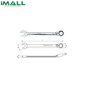 Cờ lê vòng miệng tự động đảo chiều có chốt khóa Yato YT-1666 (23mm)
