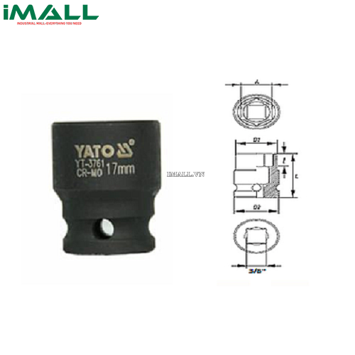 Khẩu rời Yato YT-3767 (3/8", 23mm)
